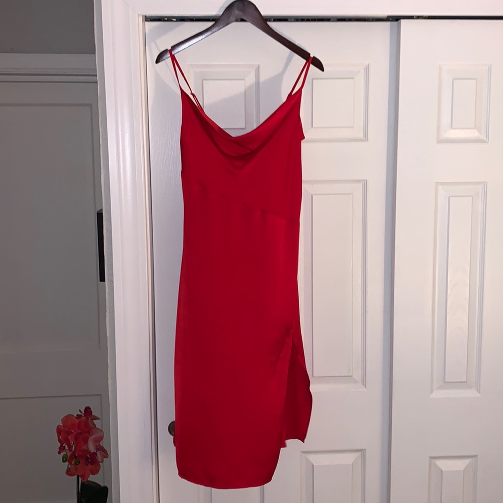 Red Satin Dress